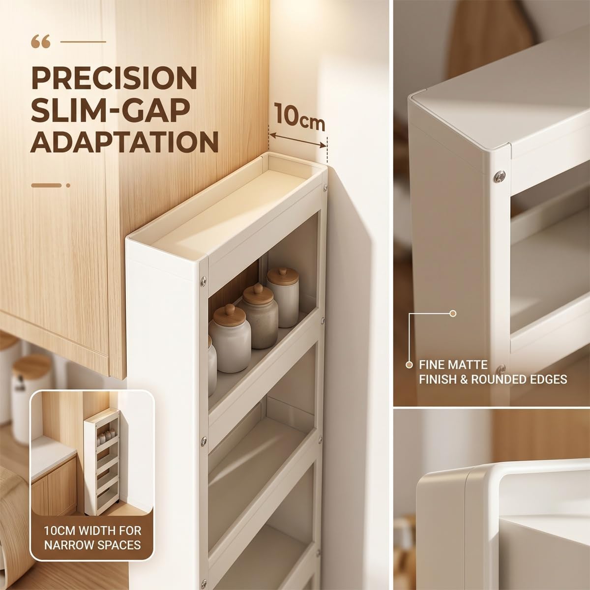 Slim Storage Cart with Multi-Width Options, Carbon Steel Rolling Utility Cart, Narrow Gap Organizer for Kitchen Next to Fridge, Bathroom, Laundry Room(Gray 6-Tier 5.9" W x 66.9" H) - Colors B