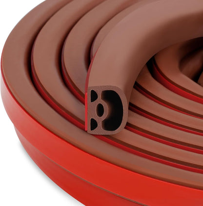 [New Upgrade] 19.7Ft Silicone Door Weather Stripping Door Seal Strip for Doors & Windows, Multi-Layer Soundproof Chamber Design, Self-Adhesive, Seal Large Gaps, Easy to Cut & Install