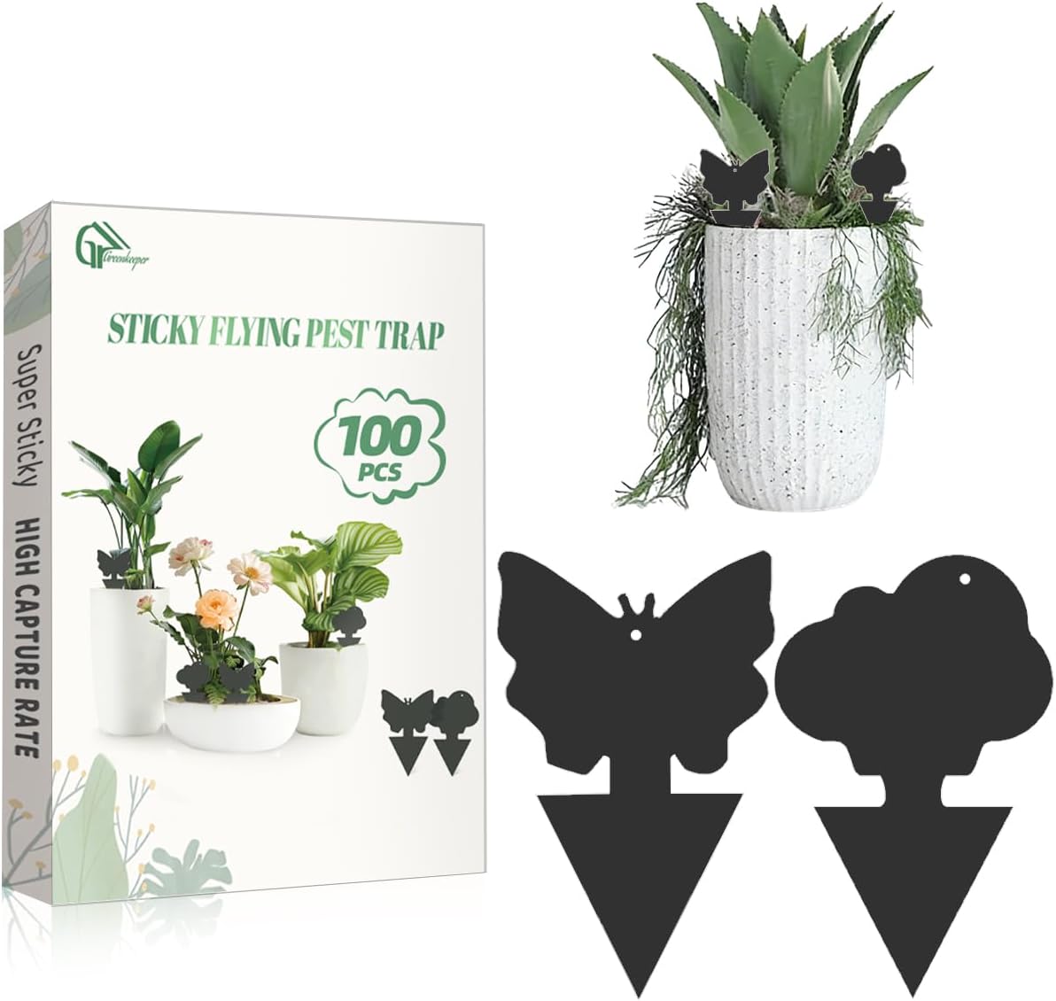 36 Pcs Sticky Traps for Fungus Gnat, Fruit Fly, Whitefly, Yellow | Indoor/Outdoor Use, For Plants & Kitchen, High-End Glue, Insect Catcher
