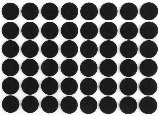 Black Self Adhesive Felt Bumpers 1/2" Diameter and 1/8" Thick (48 Pack), Round | 48 Pack, Round self adhesive felt pads