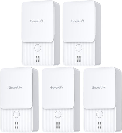 GoveeLife Water Leak Detectors 5 Pack, 100dB Adjustable Audio Alarm and Leak and Drip Alerts, Detector for Home, Bedrooms, Basement, Warehouse, Cabin/RV