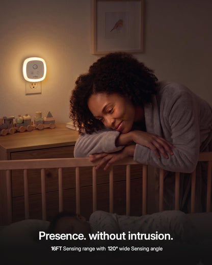 YELKO Motion Sensor Night Light, 5-Level Dimmable with Dusk to Dawn Sensor, Plug in Warm White Anti-Glare LED, Cozy Soft Glow, Adjustable Delay Time for Bathroom, Hallway, Kitchen, Stairs, 2 Pack