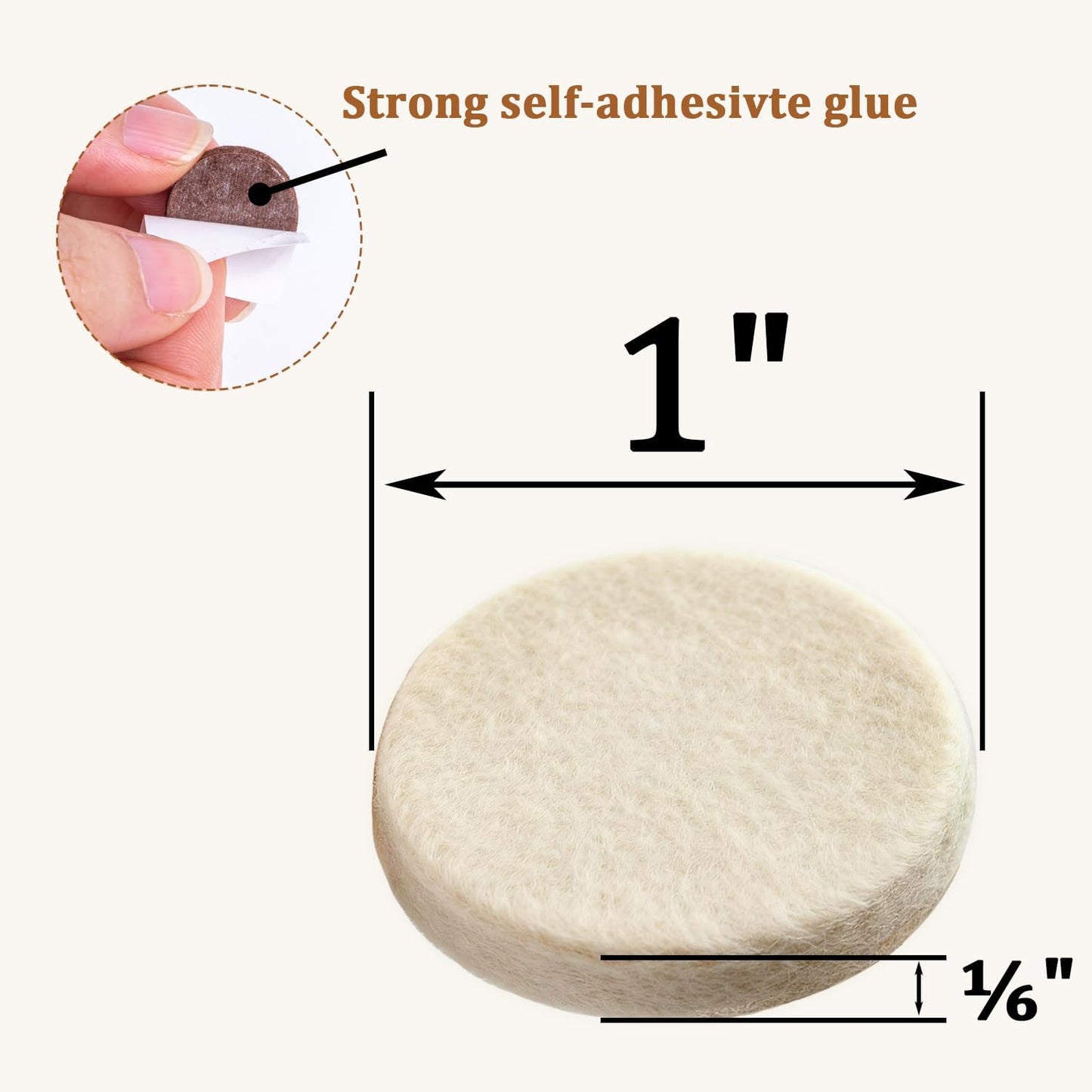 48 PCS Felt Furniture Pads, 1-inch Round Black Chair Felt Pads, Felt Pads for Furniture Feet to Protect The Floor from Scratches,Reduce Noise (Black)