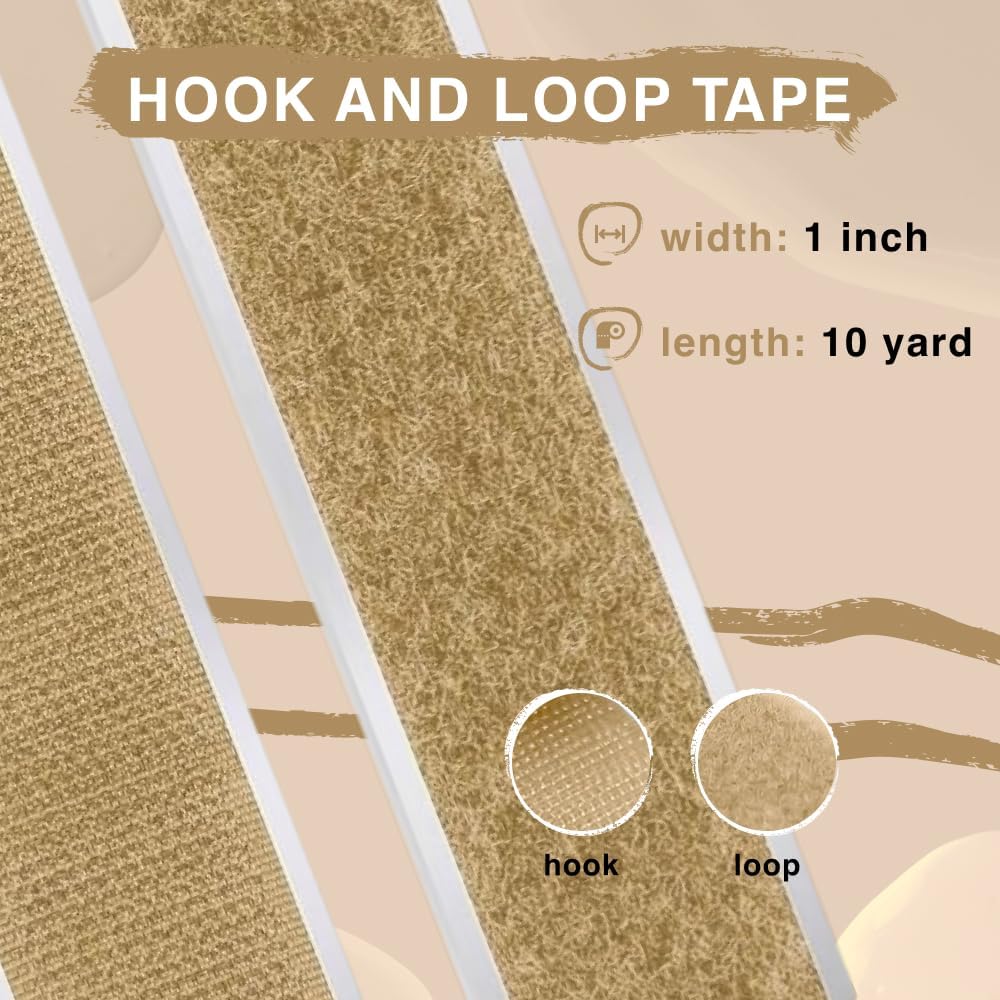 1 inch Black Hook and Loop Tape 1 Yd Self Adhesive Tape Sticky Back Heavy Duty Fastener Ideal for Window Fixing Net Carpets DIY Project Handmade Craft Home Office