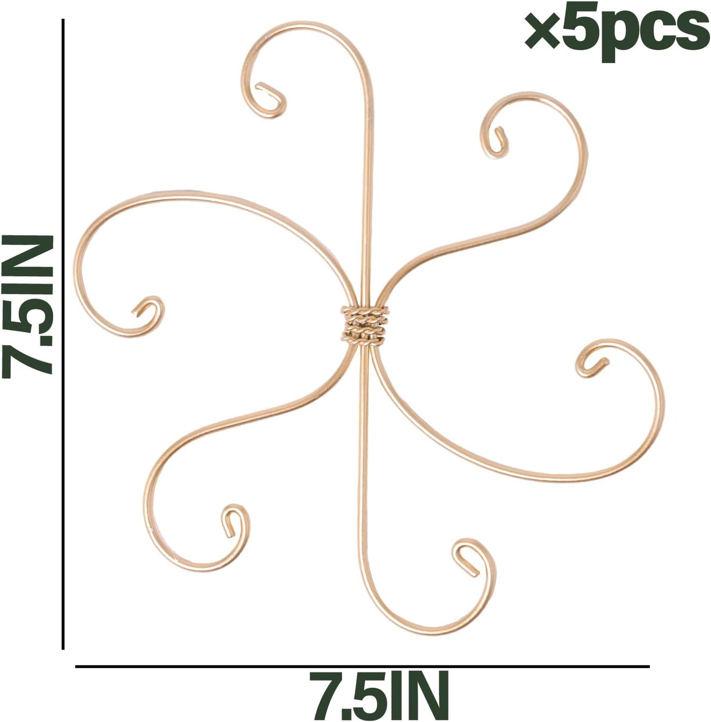 5PCS Monstera Plant Stem Support Stakes - 5.5 * 5.5IN Metal Supports for Monstera and Fishbone Cactus, Sturdy Frame, Easy Installation, Flexible Protection for Healthy Growth Indoors