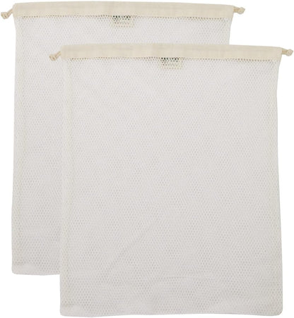 Simple Ecology Organic Cotton Mesh Laundry Bag; Machine Washing Bags for Delicates, Lingerie and Garments, Small 2 pack