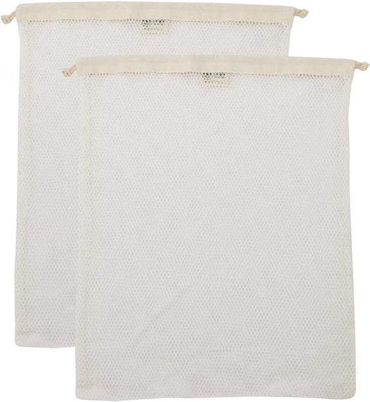 Simple Ecology Organic Cotton Mesh Laundry Bag; Machine Washing Bags for Delicates, Lingerie and Garments, Small 2 pack