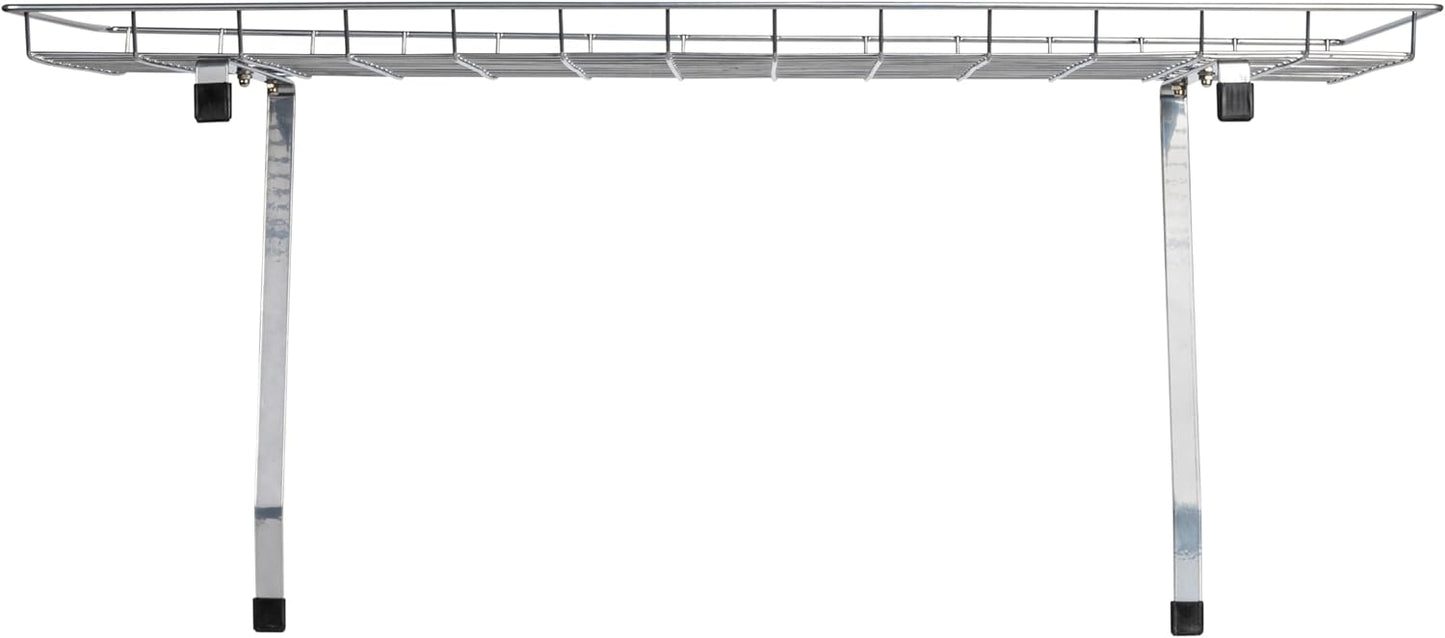 Household Essentials Rear Display Over-The-Washer Storage Shelf to Organize and Store Laundry Room Supplies, Silver
