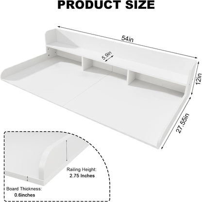 Washer Dryer Countertop with Shelf, 2-Tier Laundry Countertop Over Washer and Dryer, 54" x 27.55" Wooden Table for Folding Clothes for Laundry Room Organization and Storage (Black)