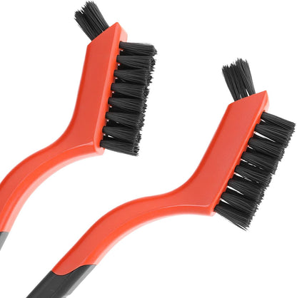 QWORK Nylon Cleaning Brushes, 6 Pack Non Scratch Bristles Dual Head Crevice Tool for Kitchen Bathroom and Cookware