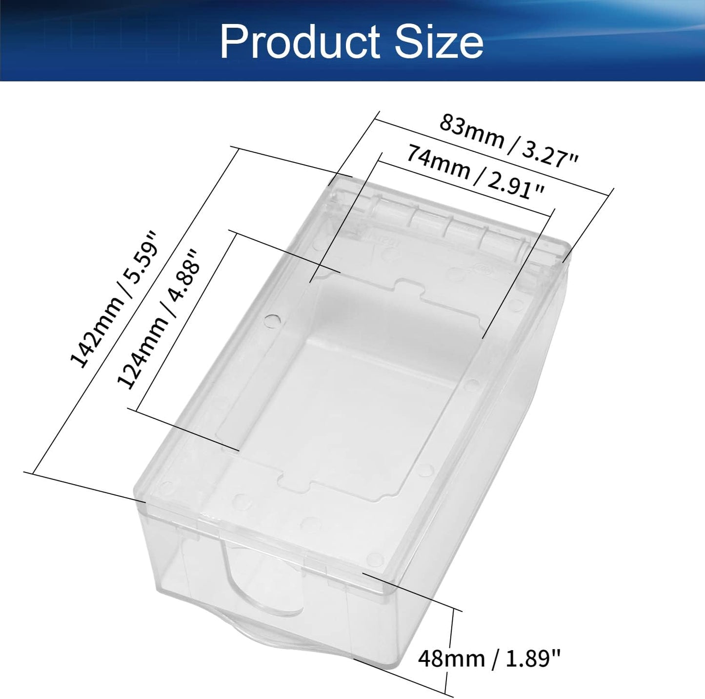 Heyiarbeit Weatherproof Cover Plug in Use Outlet Receptacle Protector 5.59"x3.27"x1.89"(LxWxH) for Retrofit Siding Construction 120 Type Transparent 1Pcs