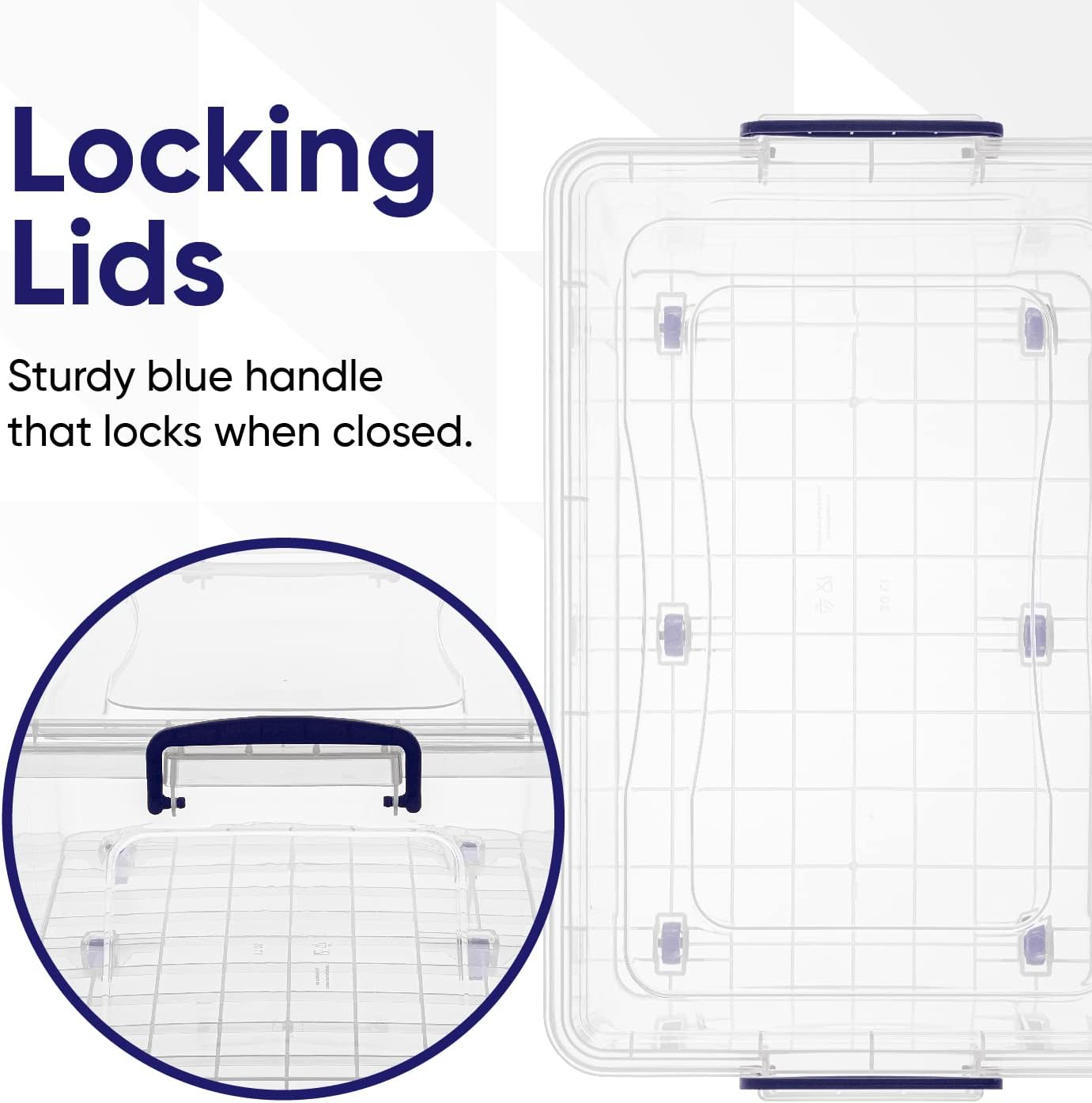 Superio Under Bed Storage Containers with Wheels (2 Pack), Flat Clear Storage Bin Stackable Large Storage Latch Box with Lids Store Cloths, Bedding, Linen, For Under The Bed, Garage, Home
