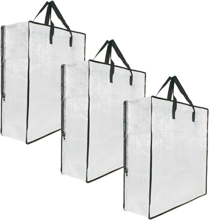 Clear Storage Bags with Zipper and Handles, Blanket Bags For Closet Storage, Moving and Packing Supplies for College, Underbed Storage Organizer for Clothes Pillow Bedding Christmas Wreath