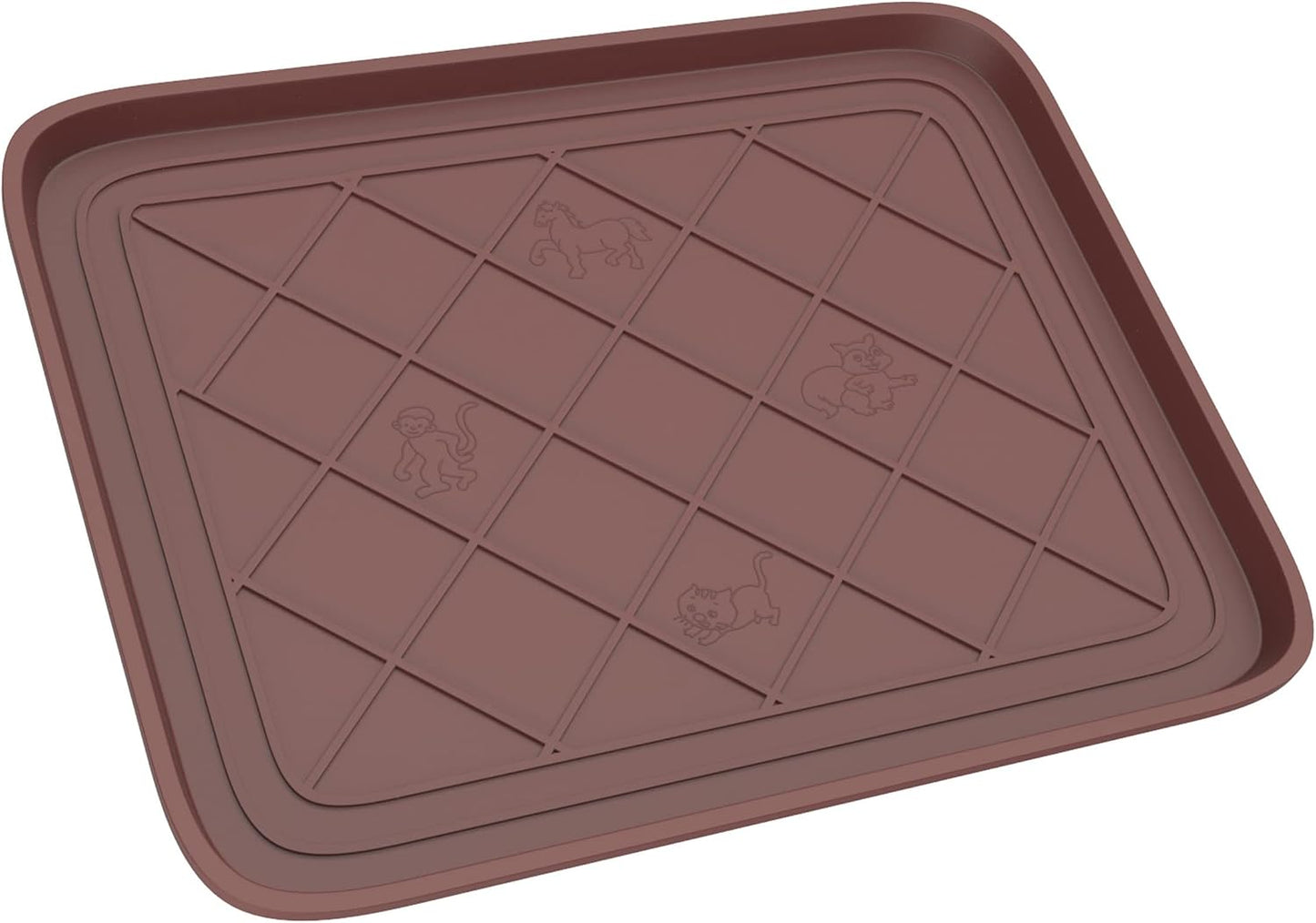 All Weather Boot Tray - Small Water Resistant Plastic Utility Shoe Mat for Indoor and Outdoor Use in All Seasons by Stalwart (Brown)