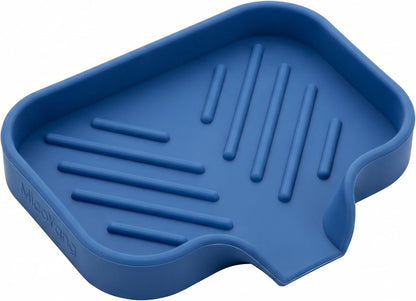 MicoYang Silicone Bathroom Soap Dishes with Drain Spout-Bathroom and Kitchen Sink Organizer,Sponge Holder,Dish Soap Tray,Perfect for Dispenser,Scrubber,Bottle,Cup on Sink or Counter-Coffee 4.9"×3.2"