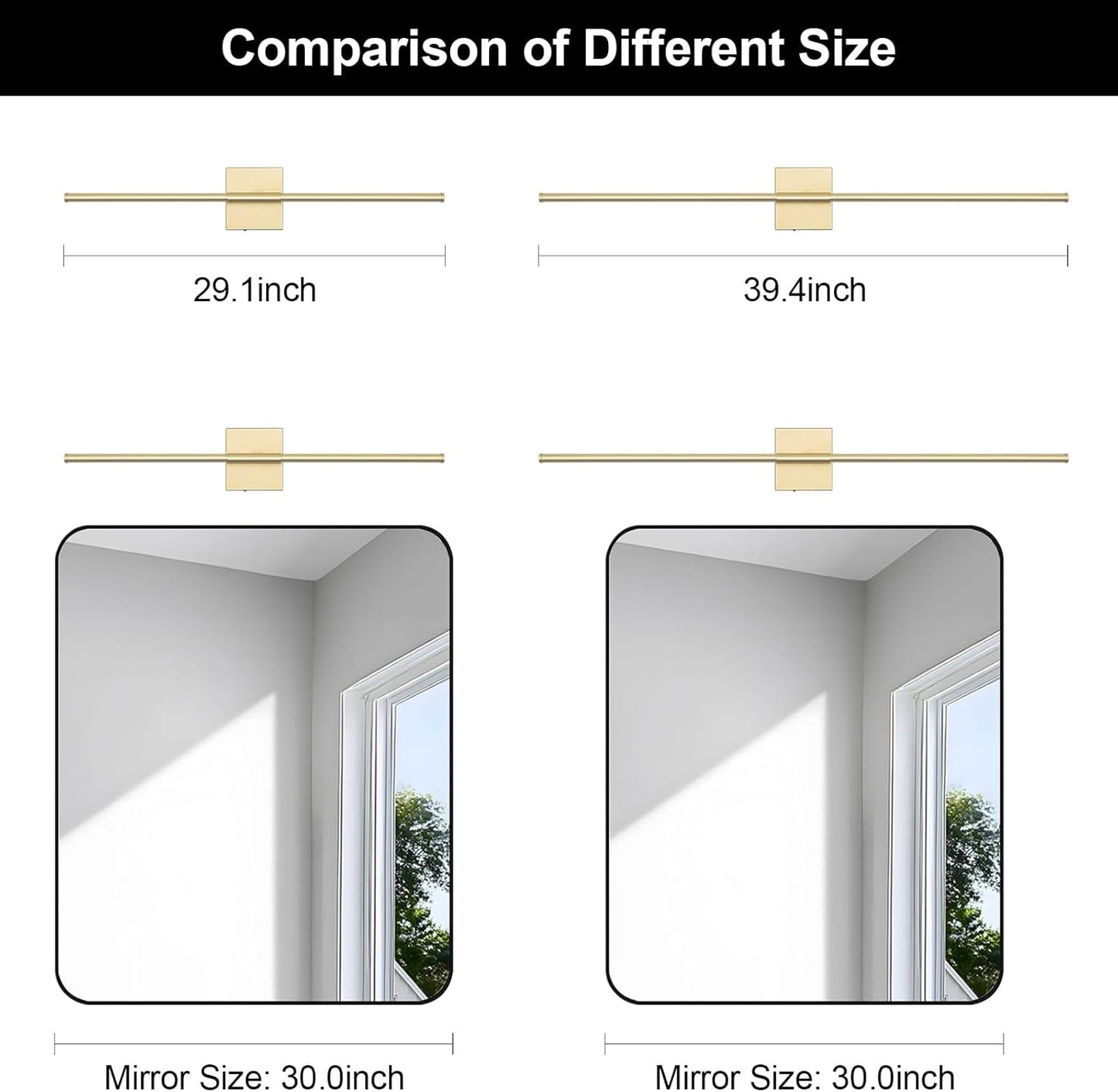 Battery Operated Wall Sconce Set of Two with Remote Control, 3000K-6000K Dimmable Black Wall Lights, Timable LED Wireless Wall Sconces, 350° Ratate for Bathroom, Living Room, Hallway 29.1 Inch