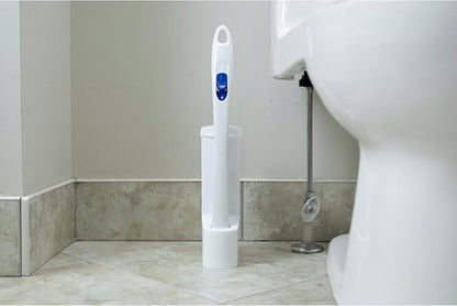 Scotch-Brite Disposable Toilet Scrubber Starter Kit, Disposable Refills with Built-in Bleach Alternative, Includes 1 Handle, Storage Caddy and 5 Refills