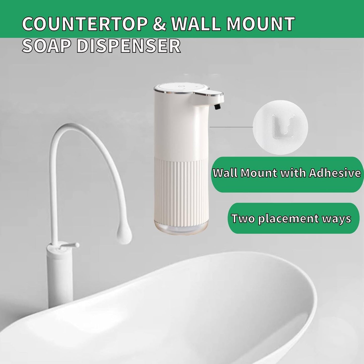 Automatic Soap Dispenser, Touchless Foaming Soap Dispenser Bathroom,Upgrade Hand & Dish Electric Dispenser Adjustable Waterproof Wall Mount Kitchen Auto Soap Pump for Thin & Thick Liquid(Black)