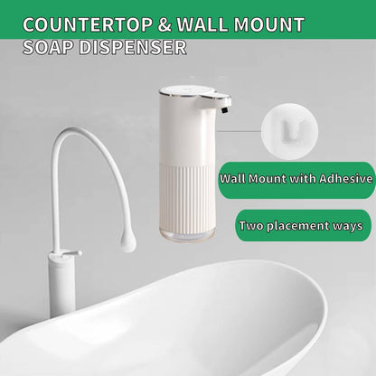Automatic Soap Dispenser, Touchless Foaming Soap Dispenser Bathroom,Upgrade Hand & Dish Electric Dispenser Adjustable Waterproof Wall Mount Kitchen Auto Soap Pump for Thin & Thick Liquid(Black)