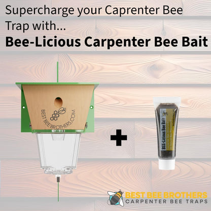 Best Bee Brothers Ultimate Carpenter Bee Trap for Outside | Large Clear External Receptacle, Internal Bee Vault, Spring-Loaded Door, 5.75" L x 6" W x 4.5" H