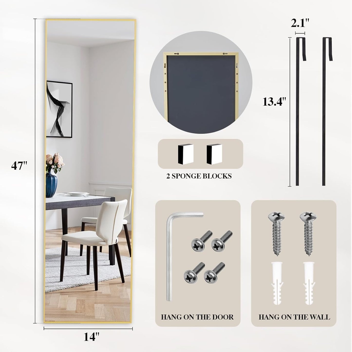 Mirror Full Length, 71 x 26 Inches Floor Mirror with Stand, XX-Large Arch Gold Mirrors for Bedroom, Dressing Room, Home Decor, Gold