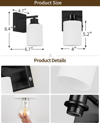 Battery Operated Wall Sconce Set of 2, Black Rechargeable Wall Lights with Timer Function, Easy Install Dimmable Wireless Wall Lamps Sconces Wall Decor for Living Room Bedroom Hallway, Emergency 3000K