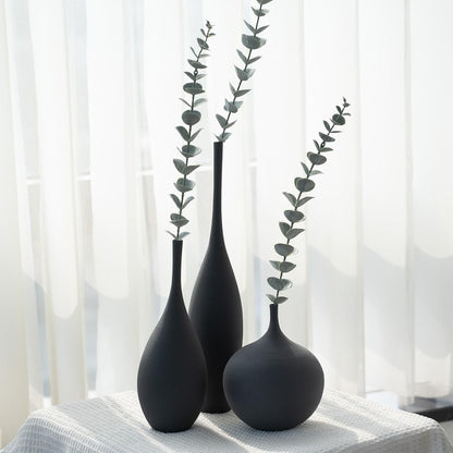 Relexome White Ceramic Vase Modern Boho Wabi-Sabi Flower Vase Set of 3 Decorative Aesthetic Vases for Centerpieces Pampas Matte Minimalist Vases for Living Room Table Shelf Home Decor Gift