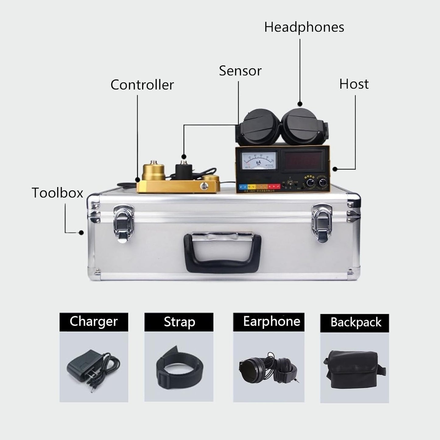 Under Sink Sensor, Geophone Water Leak Sensor, Geophone Tracer Water Leak Detector for Outdoor for Home with Adjustable 4 Gears