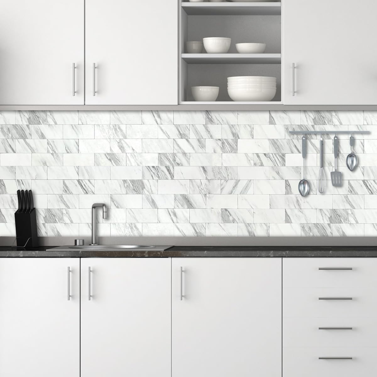 AULIGET 100 Piece Rust Slate Peel and Stick Backsplash Wall Tiles, 3" x 6" PVC Faux Stone Stick on Tiles for Backsplash Kitchen, Bathroom, Laundry Room, Camper, Fireplace