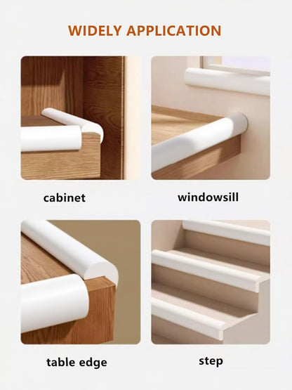 16.4FT L-Shape Baby Corner Protector Guards, Pre-Taped, 0.47''Thick | Edge Safety Bumpers for Furniture & Sharp Table Corners, with 10 Corners, Waterproof Soft Foam Adhesive Guard Cushion, White