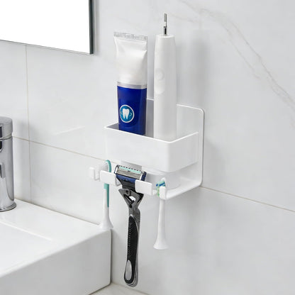 Electric Toothbrush Holder Wall Mounted, Electric Toothbrush Cord Organizer Holds 1 Chargers, Self Adhesive Electric Toothbrush Stand for Bathroom, Medicine Cabinet, Dorm(Black)