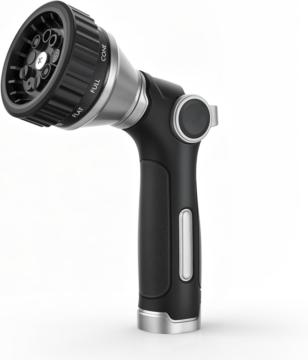 RESTMO Water Hose Nozzle Heavy Duty, Adjustable Hose Sprayer Thumb Control | Premium Zinc Alloy, 8 Adjustable Spray Patterns, Flow Control, TPR Rubberized, Ideal for Plants & Lawns, Cars & Pets, Black