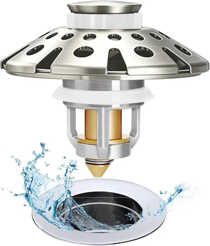 AzWzz Bathroom Sink Stopper,Sink Hair Catcher,Bathroom Sink Drain Strainer Pop Up Drain Cover Plug,Universal for 1.1 to 1.65in Sink Drain Hole