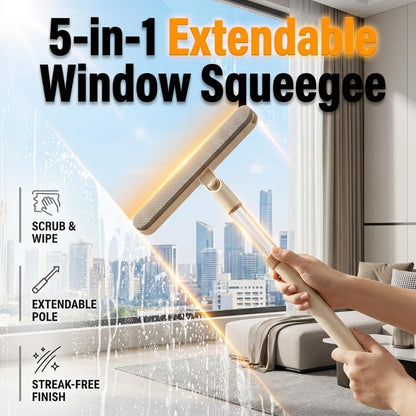 3-in-1 Double-Sided Window Screen Cleaning Brush, Screen Brush Double-Sided Window Glass Cleaner, Glass Cleaning Scraper, Built-in Crevice Brush, for Home, Office & Car Screens (Yellow)