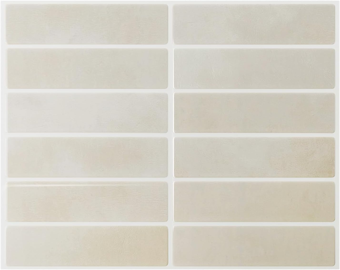 Peel and Stick Backsplash Tile for Kitchen, 10 Sheets, 11.42''x9'' | Beige Gray 3D Self Adhesive Wall Tile Back Splash for Kitchen, Bathroom, Laundry Room