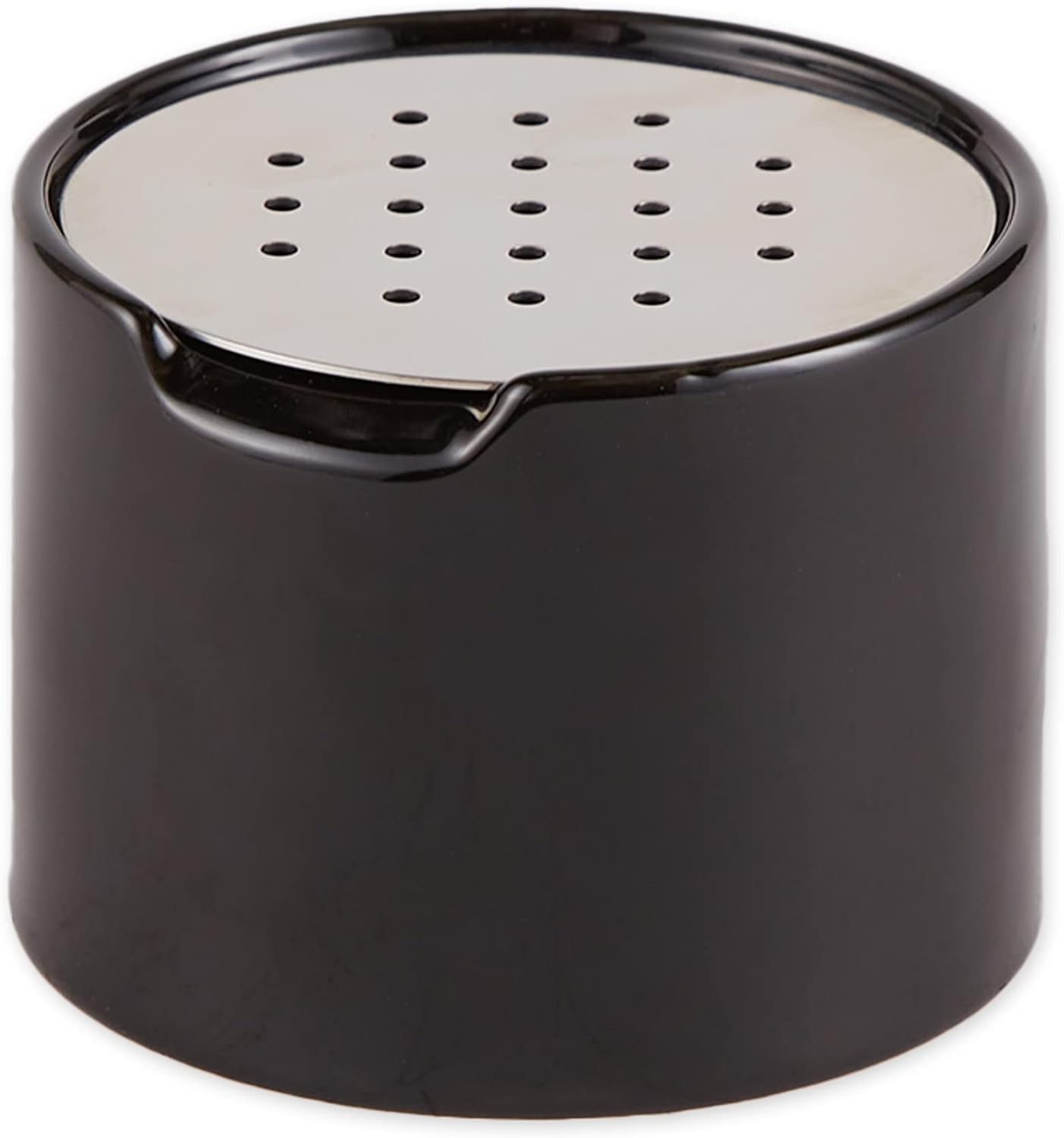 RSVP Reusable Ceramic Fruit Fly Trap for Indoors – Kitchen Fly Catcher Jar with Stainless Steel Vent Lid, Eco-Friendly & Dishwasher Safe Design, Uses Natural Vinegar Bait (Black)