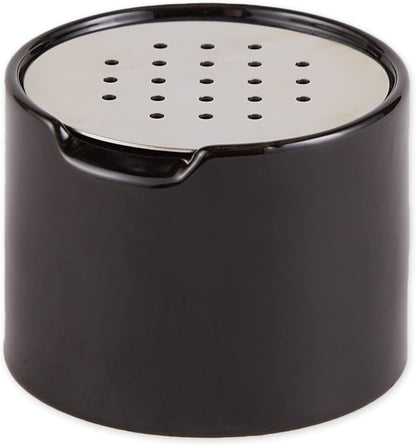RSVP Reusable Ceramic Fruit Fly Trap for Indoors – Kitchen Fly Catcher Jar with Stainless Steel Vent Lid, Eco-Friendly & Dishwasher Safe Design, Uses Natural Vinegar Bait (Black)