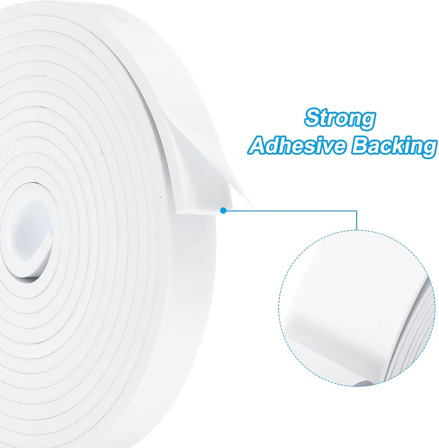 PATIKIL Weather Stripping Door Seal Strip, 3/8 Inch x 1/4 Inch x 32 Ft Self Adhesive Soundproof High Density Foam Tape Insulation for Door Window Air Conditioning, White - Colors B