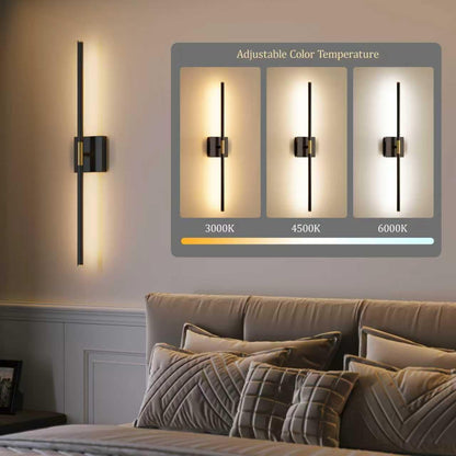 Morauroral Battery Operated Wall Sconces Set of 2, 10000mAh Rechargeable Sconces, 3000K-6000K Dimmable LED Wall Lamp with Remote, 24 Inch Black Gold Wireless Wall Lights for Bedroom, Living Room