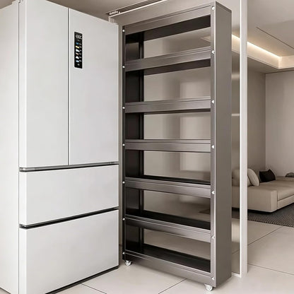 Slim Storage Cart with Multi-Width Options, Carbon Steel Rolling Utility Cart, Narrow Gap Organizer for Kitchen Next to Fridge, Bathroom, Laundry Room(Gray 6-Tier 5.9" W x 66.9" H) - Colors A
