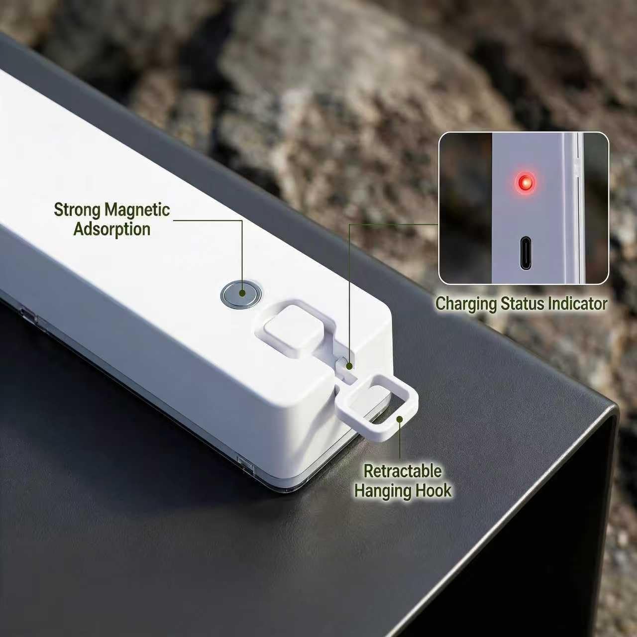 LED Emergency Light, Rechargeable Portable Indoor wall-Mounted Household Light, 30/60LED exit Light, 3 Lighting Modes, Magnetic Attachment, Camping Light (30LED USB Type-C)