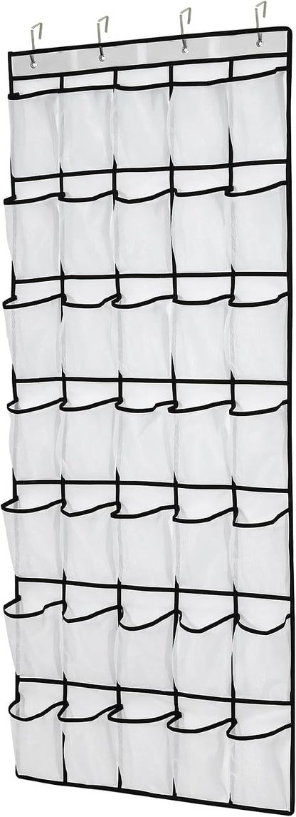35Large Pockets Over The Door Shoe Organizer, Mesh Pockets Shoe Holder Rack, Capacity Shoe Hanging Storage，door shoe rack With 4 Metal Hook.