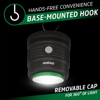Energizer S-500 Hybrid Power Camping Lantern, Solar, Rechargeable, or AA Battery Powered, IPX4 Water Resistant Bright LED Lantern