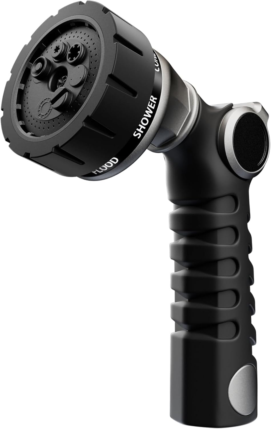 RESTMO Heavy Duty Hose Nozzle, Metal Garden Water Hose Sprayer with 7 Watering Patterns, Thumb Control, On Off Valve, High Pressure Nozzle Sprayer for Watering Plants, Car and Pet Washing, Bronze