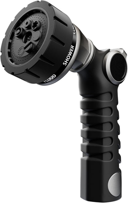 RESTMO Heavy Duty Hose Nozzle, Metal Garden Water Hose Sprayer with 7 Watering Patterns, Thumb Control, On Off Valve, High Pressure Nozzle Sprayer for Watering Plants, Car and Pet Washing, Bronze