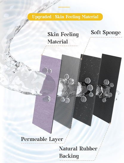 MontVoo -Bath Mat-Rubber Backing Non SlipThin Bathroom Rugs Fit Under Door- Quick Dry Absorbent Faux Suede Surface Grey Bathroom Floor Mats-Shower Rug for in Front of Bathtub Shower Gray 16x24