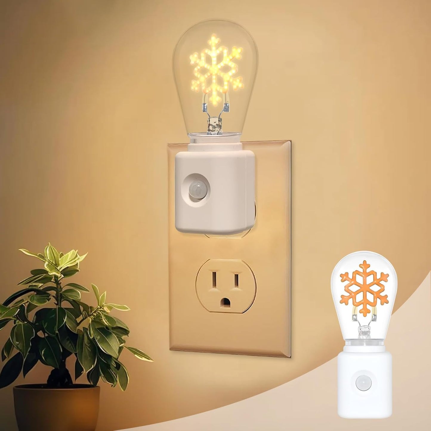 LED Motion Sensor Night Light, [1 Pack] Motion Activated Night Light, 2200K Amber, Adjustable Brightness, Motion Sensor Light Indoor Plug in for Nursery, Kids, Bedroom, Bathroom Nightlight