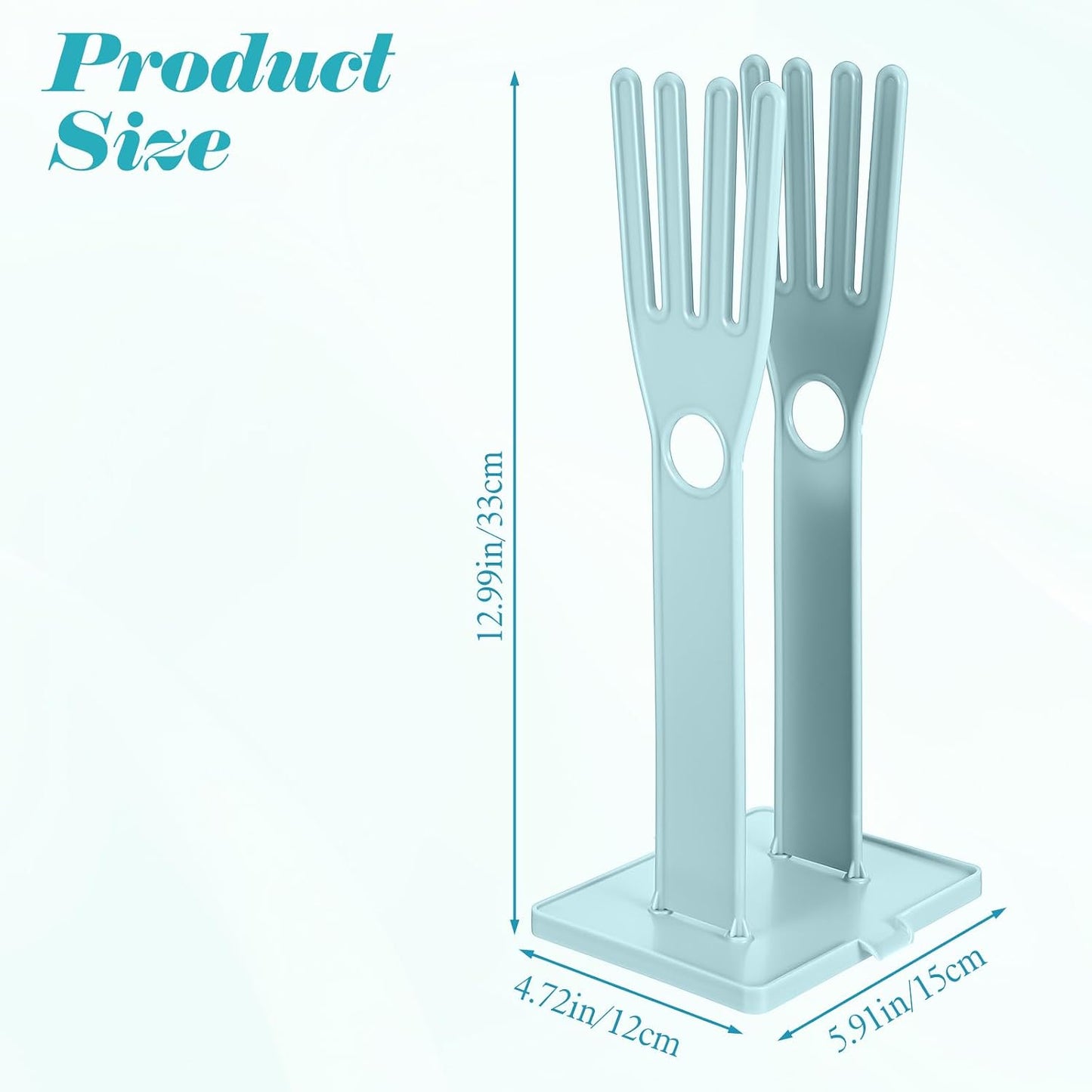 2 Pcs Kitchen Glove Holder, Kitchen Glove Stand Holder Plastic Glover Drying Dryer Rack, Reusable Rubber Dishwashing Gloves Clothes Drying Rack for Dish Gloves and Rags Towel Storage Tool(Blue)