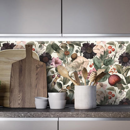 Floral Peel and Stick Wallpaper, 17.71" x 118.1" - Removable, Waterproof, Decorative Vinyl Wallpaper for Bedroom, Living Room