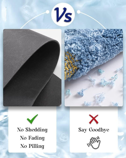 MontVoo -Bath Mat-Rubber Backing Non SlipThin Bathroom Rugs Fit Under Door- Quick Dry Absorbent Faux Suede Surface Grey Bathroom Floor Mats-Shower Rug for in Front of Bathtub Shower Gray 16x24